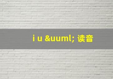 i u ü 读音